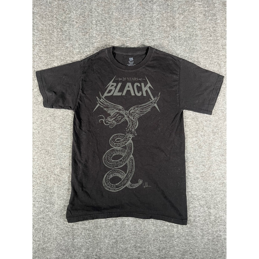Metallica 2012 Back in Black 20 Years Band Tshirt Small Hanes Heavyweight Black